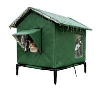 Maison d'hiver pour chat d'extérieur - 53 cm - Abri chaud isolé pour animaux - Maison en éponge thermique pour temps froid - Refuge portable pour terrasse, balcon, camping et sécurité du jardin
