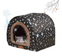 Maison d'hiver pour chien - 14,9 x 12,5 x 10,6 pouces grand lit convertible avec, niche pour chien pour temps froid | Niche pour chien chaude et amovible avec porte en tissu flexible. Lit confortable