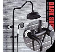 Maison d'hôtel Domestique en Laiton rétro européenne Ensemble Ronde colonnes Vapeur de Douche mélangeur Chaud (Couleur: a)