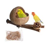 Maison D'oiseau De Noix De Coco Cage De Nid D'oiseau en Coquille De Noix De Coco Nid D'oiseau Et Nid De Perruche Nichoir Confortable pour Perruche pour Oiseaux d'amour Perruche Pinsons Perruch