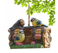 Maison d'oiseau monté sur Arbre, Salle de Maison d'oiseaux à la traînable, résine Bird House Humming Bird Nest Garden Country Cottages House Decorative for Hummingbirds