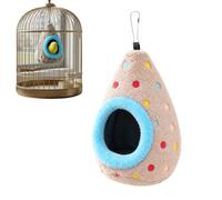 Maison d'oiseau pour cage Hamac Cachette De Repos Hivernal En Peluche | Lit Calopsitte Perroquet Pour Perruche Conure Cacatoès Pinson Inséparable Et Moineau Perroquet Bordure bleue