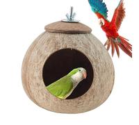 Maison d'oiseaux en coco de 15,2 cm | Abri en coquille de coco - Maison naturelle faite à la main pour nicher les oiseaux, facile à accrocher, idéal pour une utilisation en intérieur et en extérieur