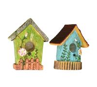 Maison d'oiseaux pour arbre, maisons d'oiseaux en plein air,Resin Hangable Bird House - Boîte à nidification colorée, chalet pour animaux de compagnie décoratif, décoration de jardin pour balcon de pa