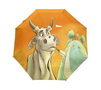Maison Drôle De Vache De Dessin Animé Parapluies Pliable Ouverture Automatique Fermeture pour Homme Fille Plage Femmes Enfants