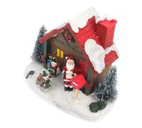 Maison du Village de Noël en Résine LED, Décoration Portable Ambiance | Lumière sans Fil, Présentation sur Rebord de Fenêtre ou Près du Sapin, pour Collectionneurs et Bureau