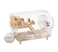 Maison en acrylique pour hamster, petit animal, 45 x 30 x 33 cm, cage à chinchilla, hérisson, avec motif d'activité, abri de repos, jeu facile d'accès, utilisation à la maison pour animaux domestiques