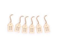 Maison En Bois À Suspendre 5 X 7.7 Cm 6 Pcs