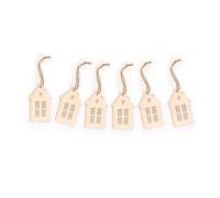 Maison En Bois À Suspendre 5 X 7.7 Cm 6 Pcs