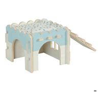 Maison en bois - Cosy - Bleu - Peuplier - 21 x 41 x 16 cm