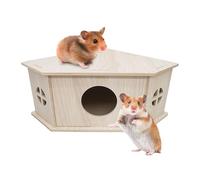 Maison en bois - Habitat de pour hamster, hutte, salle de sport pour petits animaux | Fournitures naturelles robustes pour animaux de compagnie de Guinée, cochons syriens, nains et nidificateurs