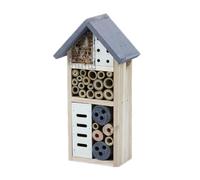 Maison en bois naturel pour abeilles et coccinelles Abri d'extérieur avec plusieurs compartiments