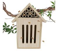 Maison en bois pour abeilles - Bois 19 x 4 x 35 cm | Hôtel en écorce de bois | Maison en bois et abeilles | Boîte à abeilles en bois naturel et hôtel papillon pour jardin, habitat de pollinisateurs et