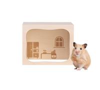 Maison en bois pour animal de compagnie, habitat pour petit animal, cage pour hamster, jouet d'enrichissement, accès au toit ouvert, design pour lapin, furet, souris, chinchilla pour jouer à
