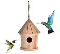 Maison En Bois Pour Colibri - Nid En Bois DIY De 10,9 Cm À Suspendre À L'extérieur, Chalet Naturel Pour Animaux De Compagnie Pour Hirondelle Et Moineau | Cabane De Pinson Confortable Pour La Décoratio