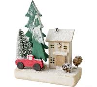 Maison en bois pour décoration de Noël 17,5 cm Cabane de ski Maison en bois