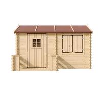 Timbela Cabane enfant M503 extérieure - Maison de jardin en bois 2,63 m² (178×241×H151 cm)