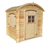TIMBELA Maison en Bois pour Enfants sans Plancher- Maison de Jeux pour l'extérieur 112x146xH145cm/1.1m2 - Jardin Enfant - Maison d'été extérieure M505-1