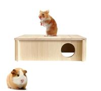 Maison en bois pour hamster - 30 x 15 x 9,5 cm - Abri sûr et durable | Labyrinthe multi-chambres pour hamsters, souris, ours dorés et autres petits animaux de compagnie | Espace de vie confortable