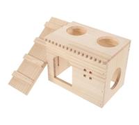 Maison en Bois pour Hamster, Cachette et Nid de Repos | Beige, Décoratif à Peindre Soi-même, Stickers Inclus, pour Jeu et Repos des Petits Animaux