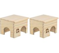 Maison en Bois pour Petits Animaux TRIXIE - pour Souris et Hamsters - sans Clous - entrées 6 x 6 cm - 15 x 12 x 15 cm - 61261 (Lot de 2)