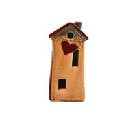 Maison en céramique, Maison en Porcelaine, Maison décorative avec cœur Marron, Dimensions L/l/H : Environ 6 x 4 x 10 cm