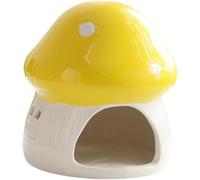 Maison en céramique pour Hamster, Habitat en Forme de Champignon, cachette extérieure pour Cochon d'Inde, lit pour Petits Animaux, Rats Nains,Nid Universel en céramique pour Hamster et Ours doré
