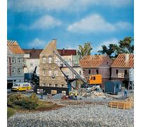 Maison en démolition + Excavateur-HO 1/87-FALLER 130466