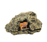 Maison en forme de lézard, terrarium en résine, fausse grotte de dragon barbu - Paysage pour décoration d'aquarium, petit aquarium, accessoire pour boule, python, tortue, amphibiens