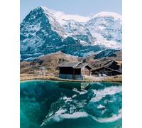 Maison en Papier Brun sous Les Montagnes enneigées - Puzzle de 1000 pièces - Puzzle idéal pour Les réunions de Famille - 50 x 70 cm