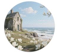 Maison en Pierre Couverte de Fleurs Puzzle 1000 Pièces Jouet en Bois Jeu D'Intelligence DécoRation Intérieure Vue Jeu Éduchatif Challenge Toy Adultes & Enfants des 14 Ans 1000pcs (67.5x67.5cm)