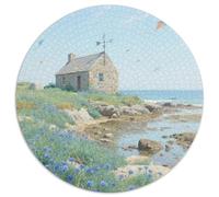 Maison en Pierre Couverte de Fleurs Puzzle 1000 Pièces Jouet en Bois Jeu D'Intelligence DécoRation Intérieure Vue Jeu Éduchatif Challenge Toy Adultes & Enfants des 14 Ans 1000pcs (67.5x67.5cm)
