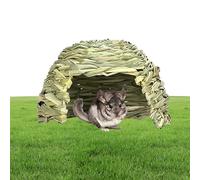 Maison en pour cochons d'Inde - Lit à foin pour animaux de compagnie, cachette en paille | Niche pliable pour petits animaux, abri de cage naturel. tissée à la main, matériau respirant