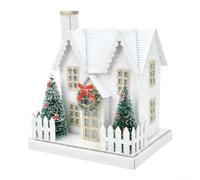 Maison En pour papier Lumineuse 17cm Style Européen Avec Détails Raffinés | Structure pour papier Et PVC Option Trois Tailles pour Lumière Intérieure Blanche Pour Décor De Bureau Vacances