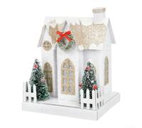 Maison En pour papier Lumineuse 17cm Style Européen Avec Détails Raffinés | Structure pour papier Et PVC Option Trois Tailles pour Lumière Intérieure Blanche Pour Décor De Bureau Vacances