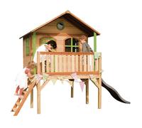 AXI Sophie Maison Enfant avec Toboggan Gris | Aire de Jeux pour l'extérieur en marron & Vert | Maisonnette / Cabane de Jeu en Bois FSC