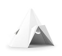 Maison Enfant en Carton XXL de FOLDZILLA 1,32 x 1,22 x 1,55 m Cabane Enfant Maisonnette en Carton - Tipi Blanc