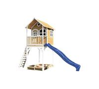 AXI Romy Maison Enfant avec Bac à Sable & Toboggan Bleu | Aire de Jeux pour l'extérieur en Blanc & marron| Maisonnette / Cabane de Jeu en Bois FSC