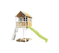 AXI Maisonnette Romy – Cabane de jeu en bois FSC avec bac à sable et toboggan vert clair
