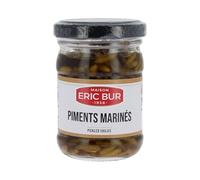 Maison Eric Bur Piments Marinés, Piments Verts Marinés à l'Huile de Tournesol, 100g
