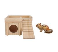 Maison et Cachette de Hamster, Jouet de Tunnel de Cachette en Bois Multi-pièces avec échelle pour Hamster de Guinée, Gerbilles, Souris, Lemmings, Cachette de Château de Lapin