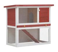 Maison Exclusive - Clapier d'extérieur 1 porte Rouge Bois