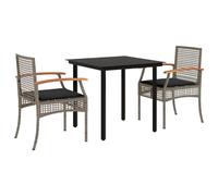 Maison exclusive - ensemble à manger de jardin 3 pcs coussins gris résine tressé