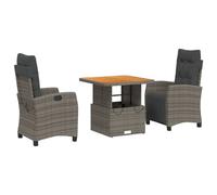 Maison exclusive - ensemble à manger de jardin 3 pcs coussins gris résine tressé