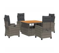 Maison exclusive - ensemble à manger de jardin 5 pcs coussins gris résine tressé