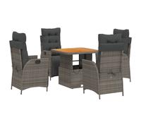 Maison exclusive - ensemble à manger de jardin 5 pcs coussins gris résine tressé