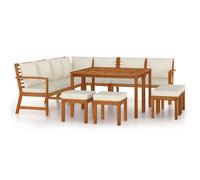 Maison exclusive - ensemble à manger de jardin avec coussins 11 pcs bois d'acaci