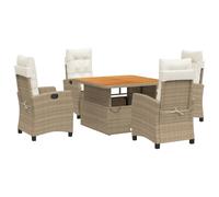 Maison exclusive - ensemble à manger de jardin avec coussins 5pcs beige poly rot