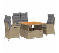 Maison exclusive - ensemble à manger de jardin coussins 4 pcs beige résine tress