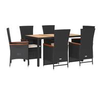 Maison exclusive - ensemble à manger de jardin coussins 7pcs noir résine tressée